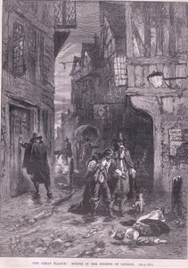 大疫病：ロンドンAD 1665の路上でのシーン